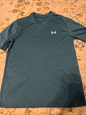 Under Armour Men's V-Neck Performance Shirt - Teal Green